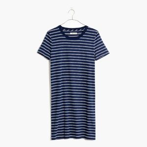 Madewell Tee Dress in Epperson Stripe Navy and White L